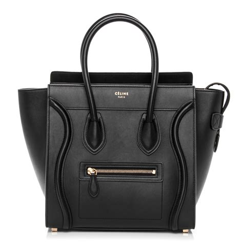 celine small luggage black|CELINE Smooth Calfskin Micro Luggage Black .